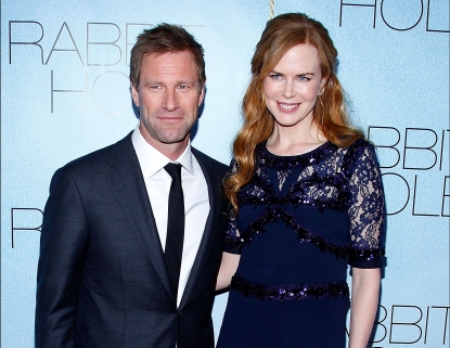 Aaron Eckhart and Nicole Kidman attend the premiere of “Rabbit Hole” at the Paris Theatre in New York City on December 2, 2010