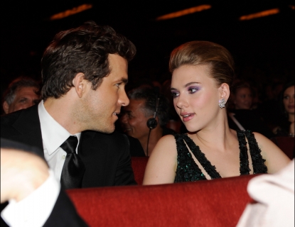 Ryan Reynolds and Scarlett Johansson in the audience at the 64th Annual Tony Awards at Radio City Music Hall, NYC, June 13, 2010