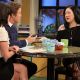 Margaret Cho talks to Billy Bush and Kit Hoover on the set of Access Hollywood Live on December 7, 2010