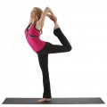 Yoga instructor Kristin McGee in the Dancing Shiva pose