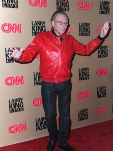 The man himself — Larry King — rejoices on the red carpet of CNN’s “Larry King Live” final broadcast party at Spago restaurant on December 16, 2010 in Beverly Hills