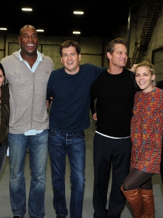 Ian Gomez, Courteney Cox, producer Randall Winston, creator Bill Lawrence, Brian Van Holt, Busy Philipps and Josh Hopkins attend the “Cougar Town” cast and crew holiday party at Sony Pictures Studios, Culver City, Dec. 21, 2010