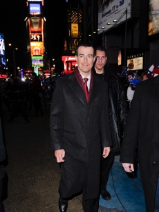 Carson Daly hits Times Square to host his annual New Year’s Eve bash on NBC on December 31, 2010 in New York City
