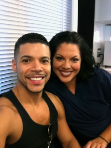 Wilson Cruz & Sara Ramirez on the set of “Grey’s Anatomy”