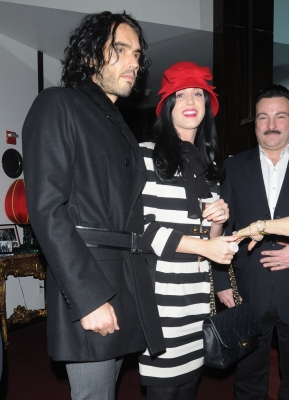 Russell Brand and Katy Perry visit Le Cirque on December 23, 2010 in in New York. 