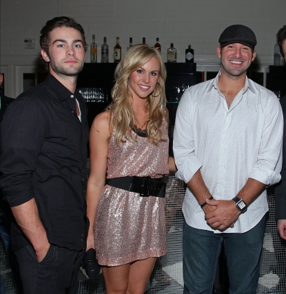 Chace Crawford, Candice Crawford and NFL star Tony Romo attend the The New Yorker party during White House Correspondents dinner weekend at the W Hotel in Washington, DC on April 30, 2010 