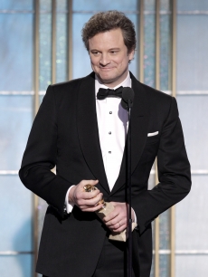 Colin Firth accepts the Best Actor in a Motion Picture Drama Award for ‘The King’s Speech’ onstage during the Golden Globes at the Beverly Hilton International Ballroom in Beverly Hills on January 16, 2011 
