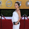 “Black Swan” star Natalie Portman shows off her growing baby bump at the 17th Annual Screen Actors Guild Awards held at The Shrine Auditorium in LA on January 30, 2011