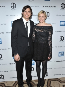 Ashton Kutcher and Greta Gerwig attend the Cinema Society with DKNY Jeans & DeLeon Tequila screening of “No Strings Attached” at the Tribeca Grand Hotel, NYC, January 20, 2011 