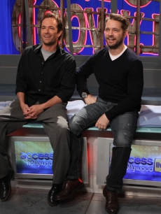 Luke Perry and Jason Priestley visit the Access Hollywood Live set on January 21, 2011 