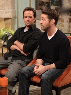 Luke Perry and Jason Priestley stop by Access Hollywood Live on January 21, 2011 