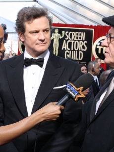 Access Hollywood’s Shaun Robinson interviews “The King’s Speech” stars Colin Firth and Geoffrey Rush at The Screen Actors Guild Awards, Los Angeles, Jan. 30, 2011