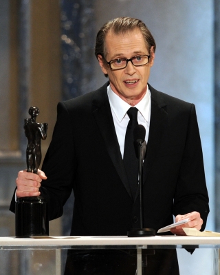 Steve Buscemi, winner of Outstanding Performance by a Male Actor in a Drama Series award for “Boardwalk Empire,” speaks onstage during the 17th Annual Screen Actors Guild Awards at The Shrine Auditorium, LA, Jan. 30, 2011