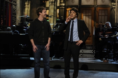 Mark Zuckerberg and Jesse Eisenberg on “Saturday Night Live” on January 29, 2011