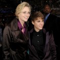 Jane Lynch and Justin Bieber arrive at the premiere of Paramount Pictures’ “Justin Bieber: Never Say Never” held at Nokia Theater L.A. Live, Los Angeles, February 8, 2011