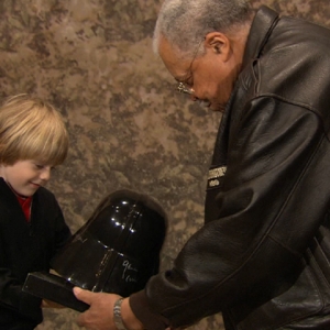 Super Bowl Darth Vader Kid Meets James Earl Jones
