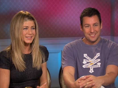 Jennifer Aniston and Adam Sandler chat with Access Hollywood at the junket for “Just Go With It” in Los Anegeles on January 31, 2011 