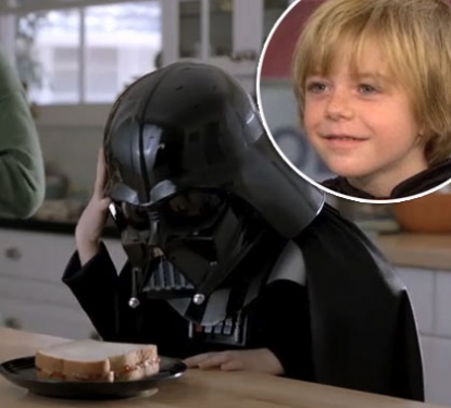 Max Page, the boy behind the Darth Vader helmet in Volkswagen’s 2011 Super Bowl commercial 