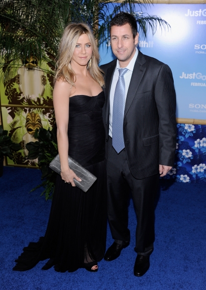 Jennifer Aniston and Adam Sandler attend the premiere of ‘Just Go With It’ at Ziegfeld Theatre on February 8, 2011 in New York City.