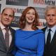 Matthew Weiner, Christina Hendricks and John Slattery pose during the AMC “Mad Men” Gala Event at Hotel Royal Monceau Raffle, Paris, February 8, 2011