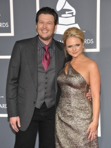 Blake Shelton and Miranda Lambert arrive for the 53rd Annual Grammy Awards at the Staples Center in Los Angeles on February 13, 2011