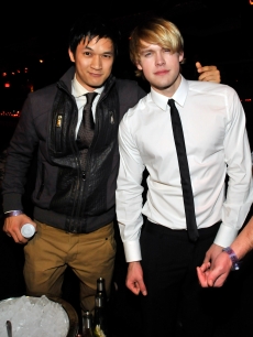 “Glee” stars Harry Shum Jr. and Chord Overstreet are spotted at Tao in Las Vegas on February 19, 2011 
