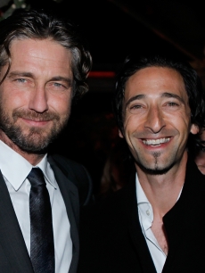 Gerard Butler and Adrien Brody spend time together at Harvey Weinstein and Dior’s Oscar Dinner at Chateau Marmont  in Los Angeles, Calif., on February 23, 2011