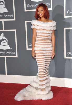 Rihanna arrives at The 53rd Annual Grammy Awards held at Staples Center on February 13, 2011 in Los Angeles, California