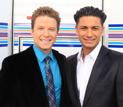 Access Hollywood’s Billy Bush & Access guest correspondent DJ Pauly D on the 2011 Grammys red carpet
