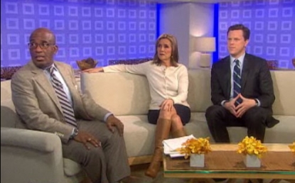“Today” show hosts Al Roker and Meredith Vieira and guest co-host Willie Geist discuss an incident when a man jump a barricade during the show’s live broadcast on February 22, 2011