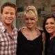 Dianna Agron smiles with Billy Bush and Kit Hoover on Access Hollywood Live on February 18, 2011