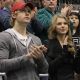 Chord Overstreet and Taylor Swift attend an NHL hockey game between the Minnesota Wild and the Los Angeles Kings at Staples Center in Los Angeles on February 24, 2011 
