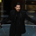 Christian Bale accepts the award for Best Performance by an Actor in a Supporting Role for “The Fighter” onstage during the 83rd Annual Academy Awards held at the Kodak Theatre, Hollywood, Calif., on February 27, 2011