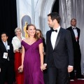 Natalie Portman and fiancée Benjamin Millepied arrive at the 83rd Annual Academy Awards held at the Kodak Theatre in Hollywood, Calif., on February 27, 2011