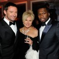 Hugh Jackman, Deborra-Lee Furness and 50 Cent attend the 2011 Vanity Fair Oscar Party Hosted by Graydon Carter at the Sunset Tower Hotel, West Hollywood, on February 27, 2011