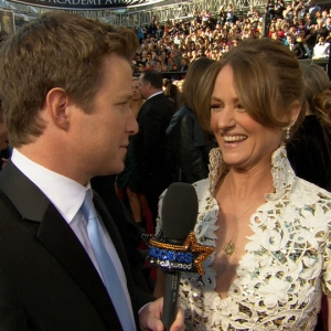2011 Academy Awards Red Carpet: Melissa Leo’s Oscar Doubts & Her Unusual Spider Emblem
