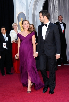 Natalie Portman and fiancée Benjamin Millepied arrive at the 83rd Annual Academy Awards held at the Kodak Theatre in Hollywood, Calif., on February 27, 2011