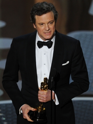 Colin Firth accepts the award for Best Performance by an Actor in a Leading Role for “The King’s Speech” onstage during the 83rd Annual Academy Awards held at the Kodak Theatre, Hollywood, Calif., on February 27, 2011