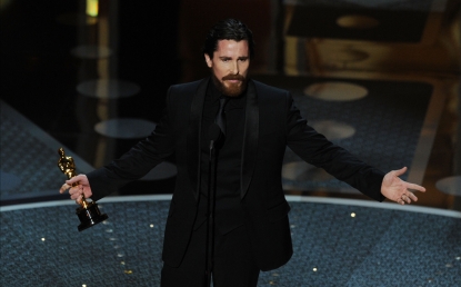 Christian Bale accepts the award for Best Performance by an Actor in a Supporting Role for “The Fighter” onstage during the 83rd Annual Academy Awards held at the Kodak Theatre, Hollywood, Calif., on February 27, 2011