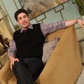 Former “American Pie” star Jason Biggs gets comfortable on the set of Access Hollywood Live on March 14, 2011
