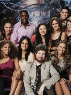 “American Idol’s” Top 13 2011: Bottom Row L-R: Paul McDonald, Ashthon Jones, Pia Toscano, Casey Abrams, Haley Reinhart and Scott McCreery. Top Row L-R: James Durbin, Naima Adedapo, Jacob Lusk, Thia Megia, Karen Rodriguez, Stefano Langone and Lauren Alaina