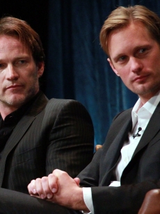 Stephen Moyer and Alexander Skarsgard appear on stage at PaleyFest 2011 presents “True Blood” at the Saban Theatre, Beverly Hills, on March 5, 2011