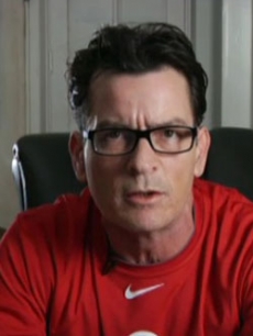 Charlie Sheen during his UStream message on March 8, 2011