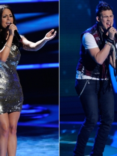 James Durbin and Pia Toscano perform on “American Idol” on March 9, 2011