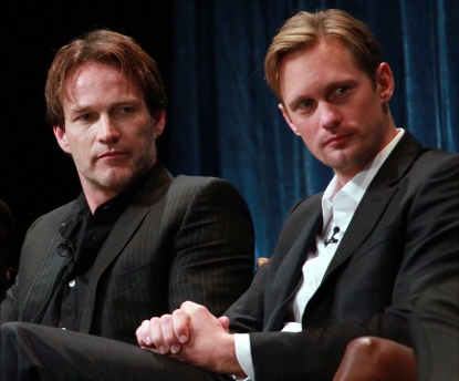 Stephen Moyer and Alexander Skarsgard appear on stage at PaleyFest 2011 presents “True Blood” at the Saban Theatre, Beverly Hills, on March 5, 2011