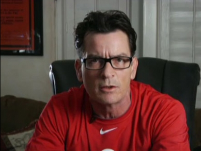 Charlie Sheen during his UStream message on March 8, 2011