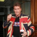David Hasselhoff is sighted arriving at BBC Radio One in London on March 23, 2011 