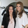 Courteney Cox and Access Hollywood’s Maria Menounos pose at the “Scream 4” press junket on March 23, 2011 in LA