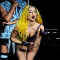 Lady Gaga performs on her 25th birthday at the Staples Center in Los Angeles, Calif., on March 28, 2011
