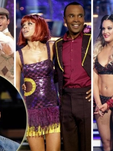 Wendy Williams and Tony Dovolani, Anna Trebunskaya and Sugar Ray Leonard, Lacey Schwimmer and Mike Catherwood, Chris Brown (inset)